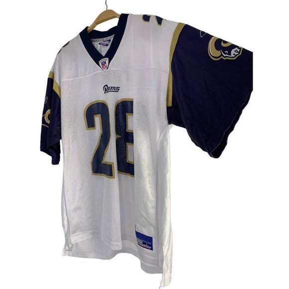 Men’s Reebok St. Louis Rams #28 Faulk football jersey white large 6089 EUC - Picture 6 of 8